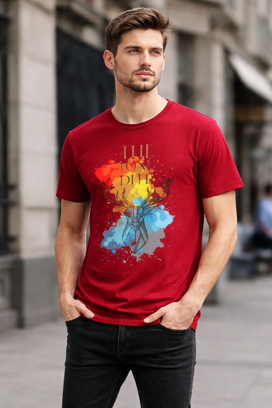 BR-1015 Unisex Crew Neck STKR Print Half-Sleeve Tee