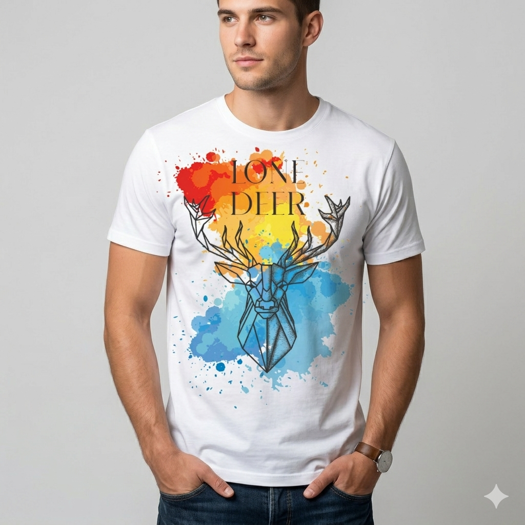 BR-1015 Unisex Crew Neck STKR Print Half-Sleeve Tee