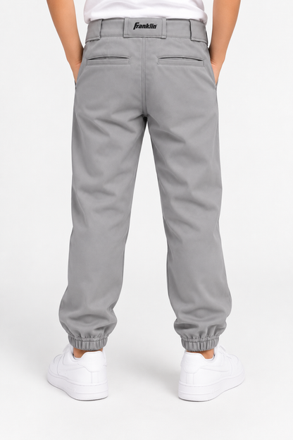 Jogger Trouser Kids’ Double Button  – Grey & White