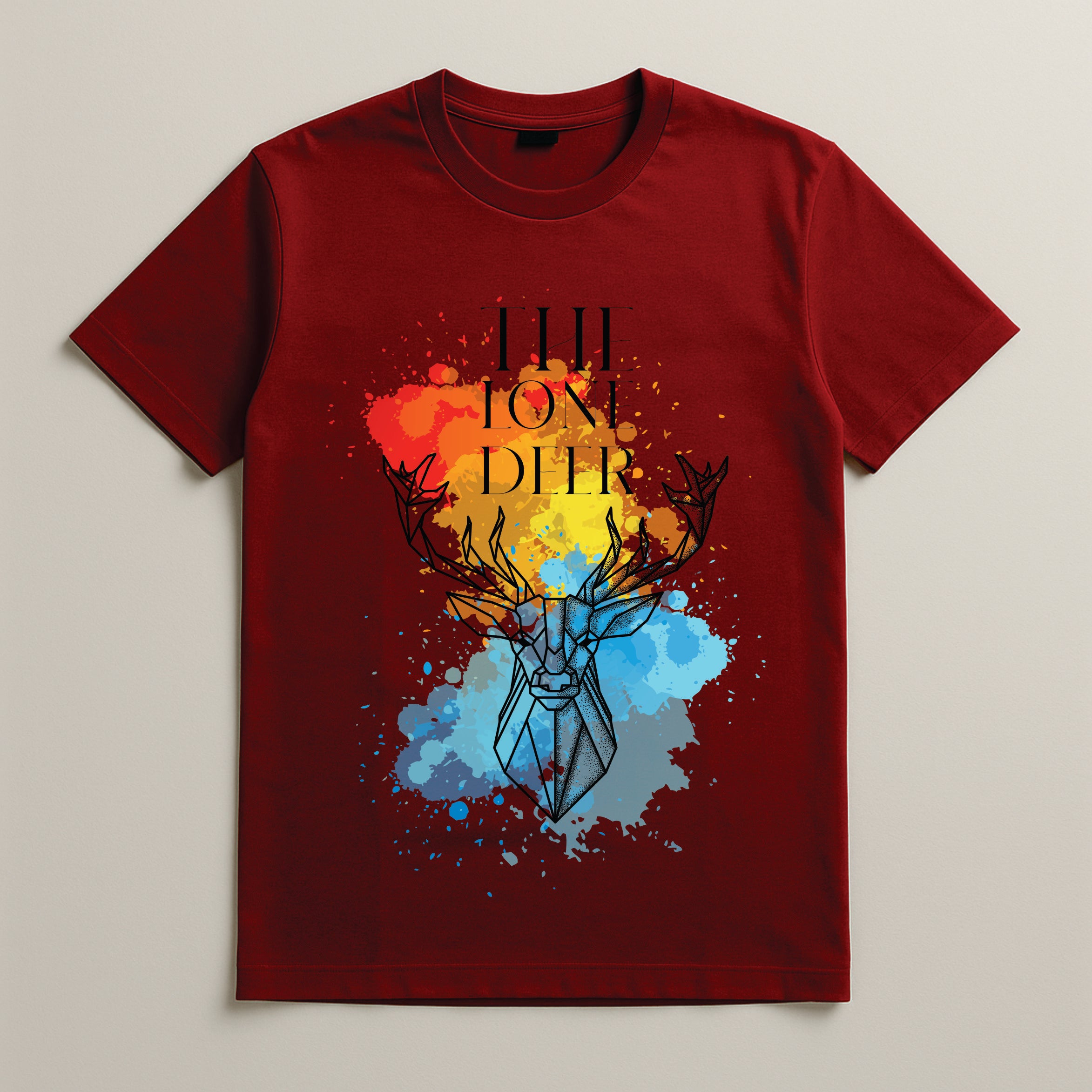 Urban Stag Splash – Men’s Graphic Tee | BR-1001 (Multiple Colors)