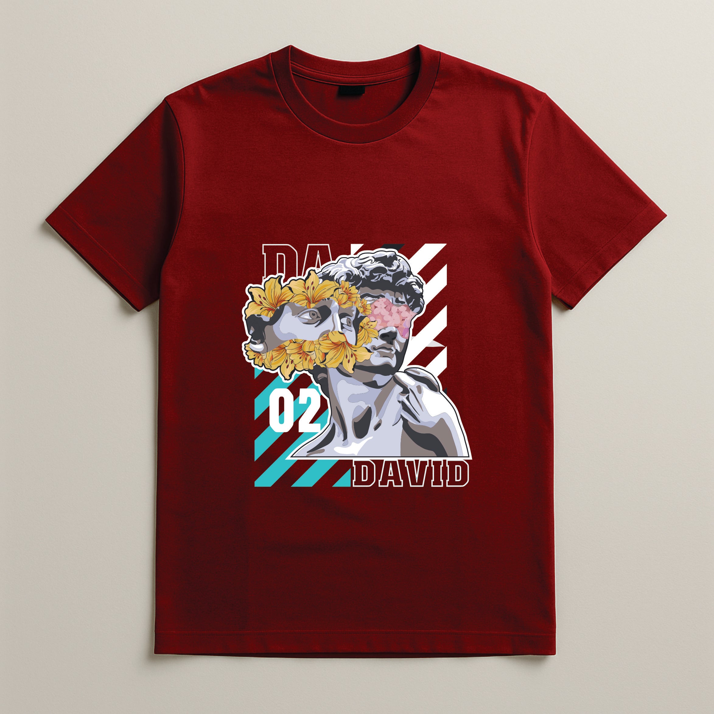 David 02 – Floral Artistic Men’s Tee | BR-1003 (Multiple Colors)