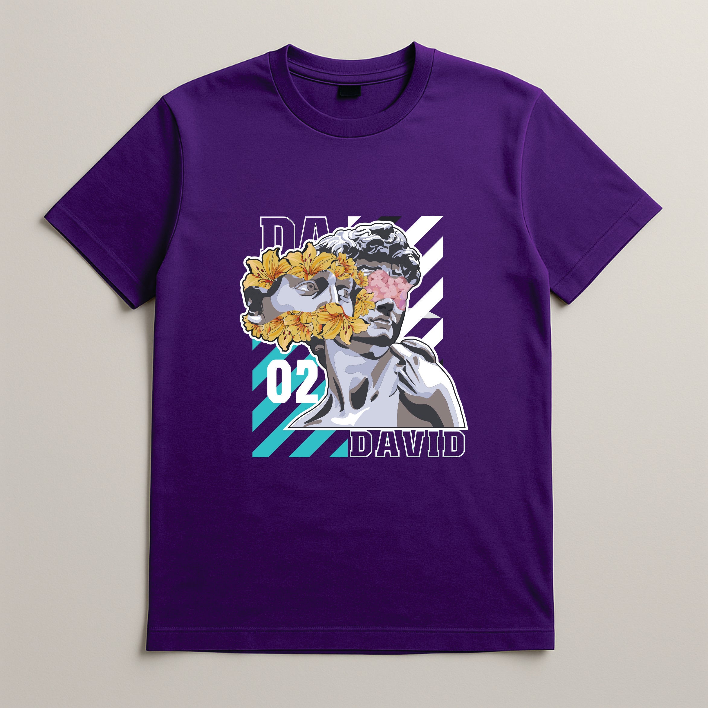 David 02 – Floral Artistic Men’s Tee | BR-1003 (Multiple Colors)