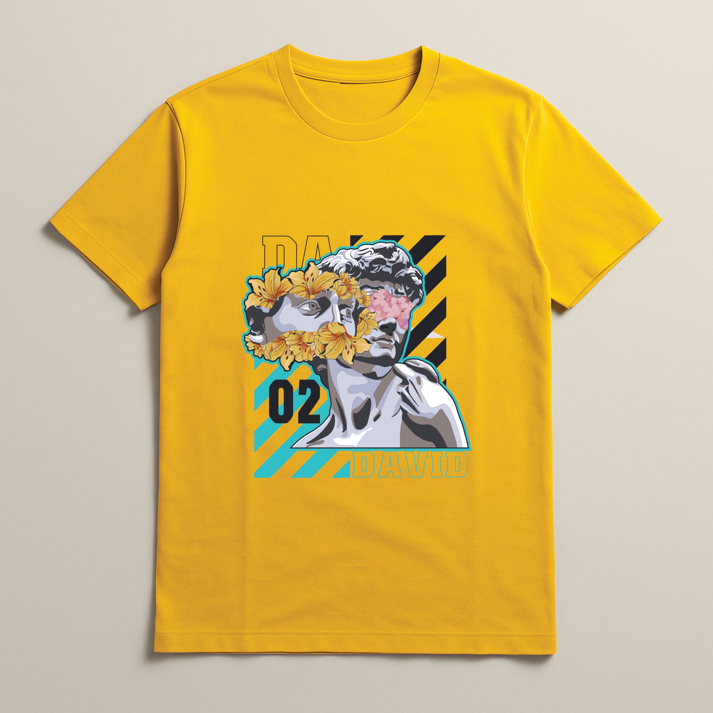 David 02 – Floral Artistic Men’s Tee | BR-1003 (Multiple Colors)