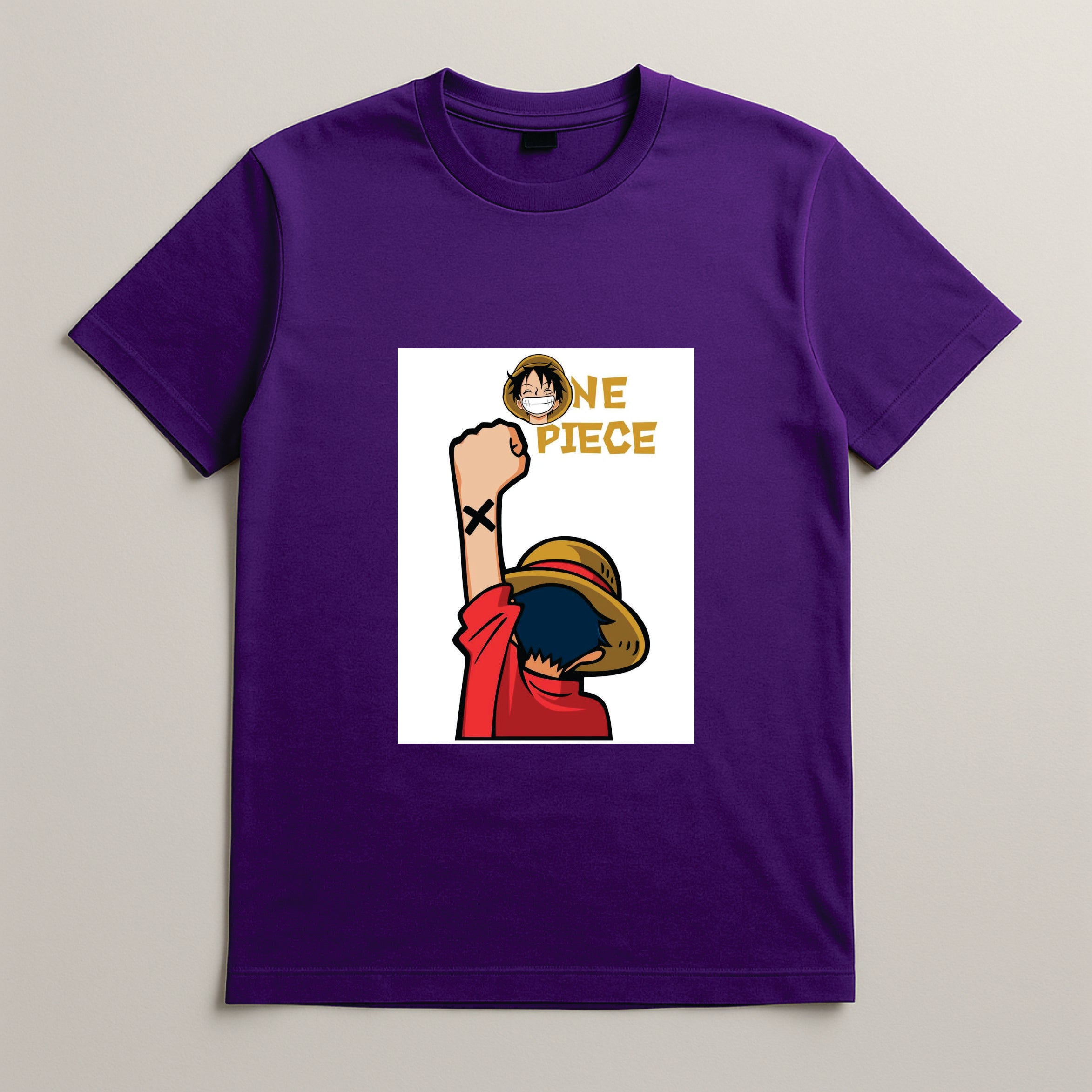 One Piece Anime Graphic T-Shirt – Dark Red | BR-1006