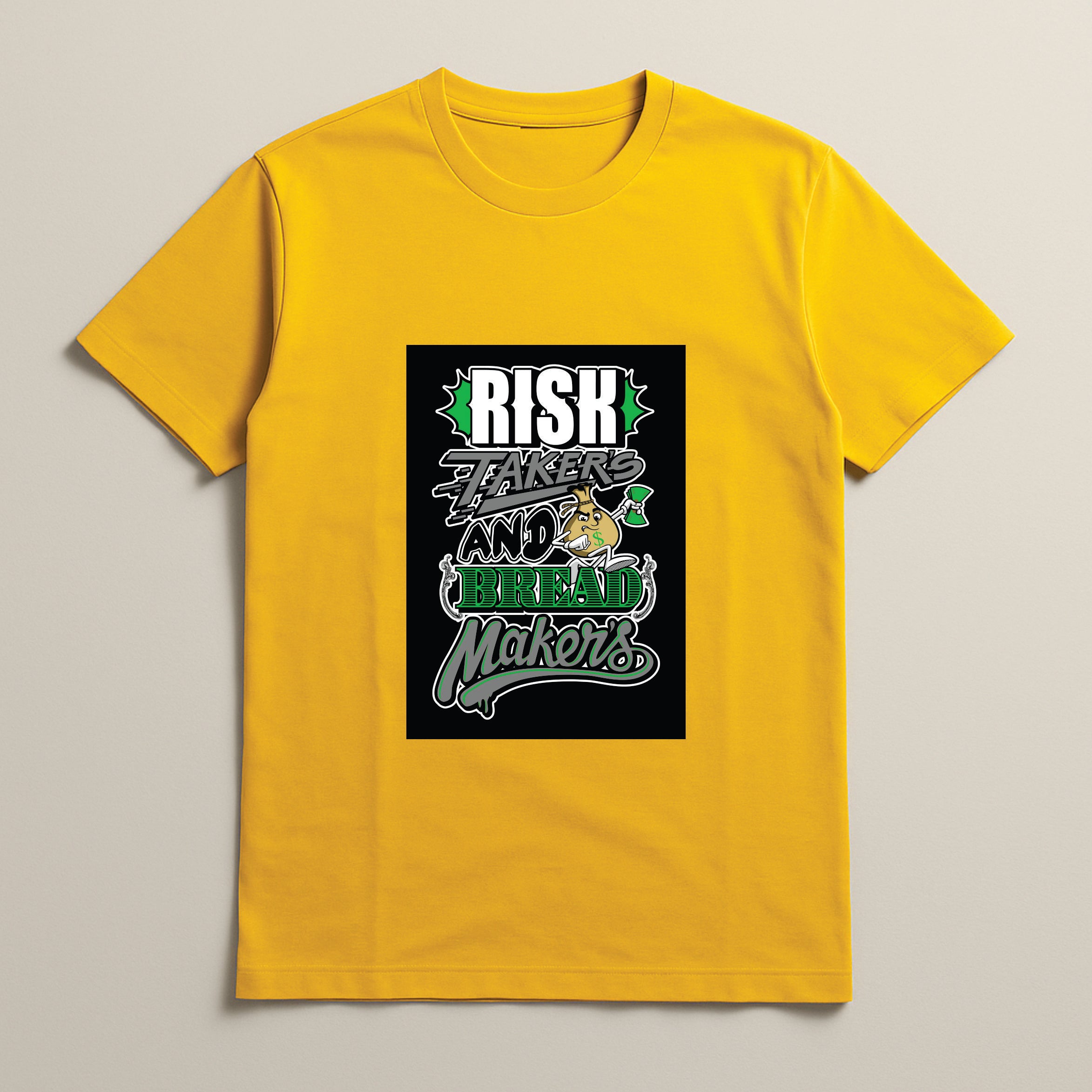 BR-1007 | Risk Takers & Bread Makers Graphic T-Shirt – Multi colour