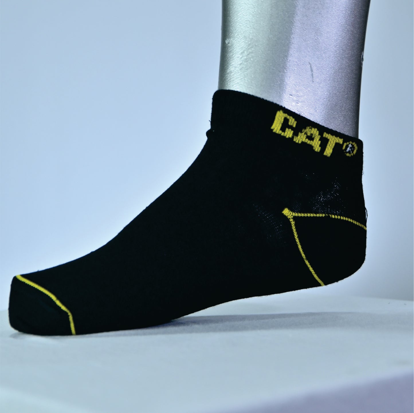 Men’s Performance Ankle Socks – Breathable Mesh | Anti-Sweat Sports Socks (Black & Yellow)