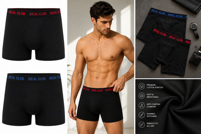 Premium Cotton Stretch Boxer Briefs – Pack of 2 (Red & Blue Waistband