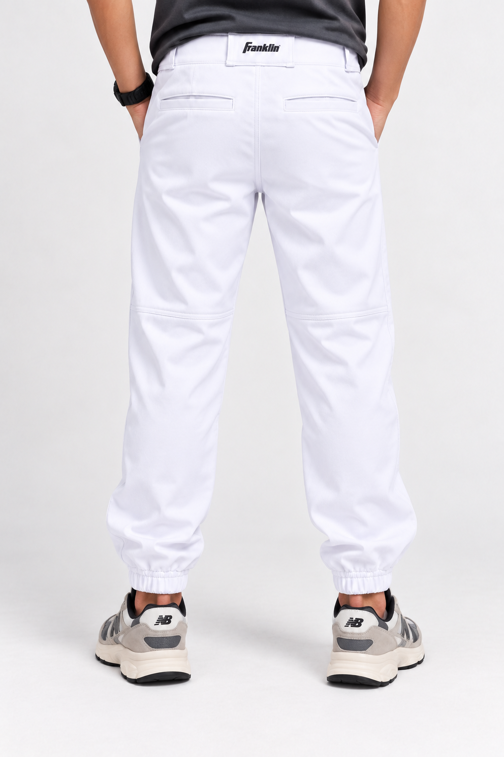 Jogger Trouser Kids’ Double Button  – Grey & White