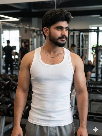 3 Piece Men's Cotton Ribbed Tank Top (WBG)