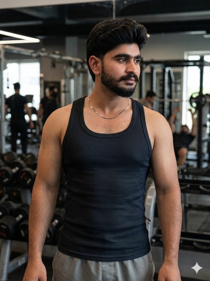 3 Piece Men's Cotton Ribbed Tank Top (WBG)