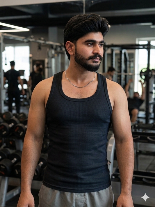 3 Piece Men's Cotton Ribbed Tank Top (WBG)