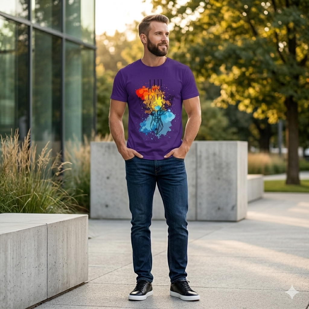 BR-1015 Unisex Crew Neck STKR Print Half-Sleeve Tee