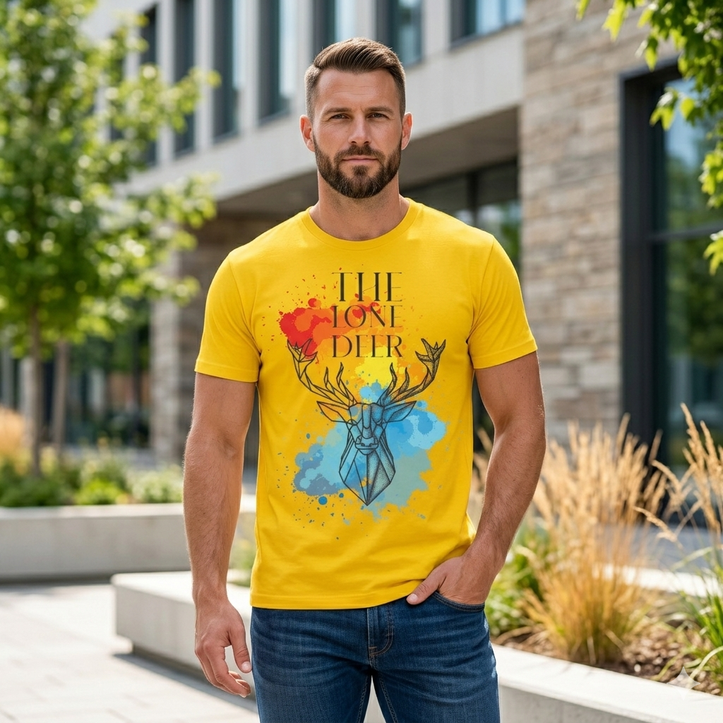 BR-1015 Unisex Crew Neck STKR Print Half-Sleeve Tee