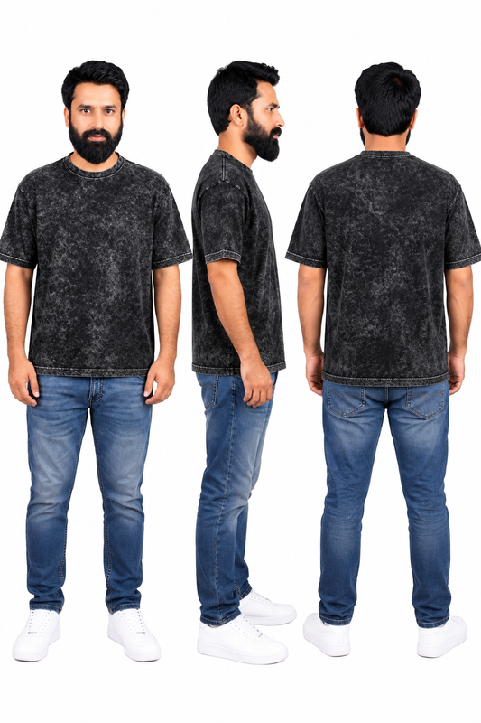 Acid Wash Drop Shoulder Oversized T-Shirt