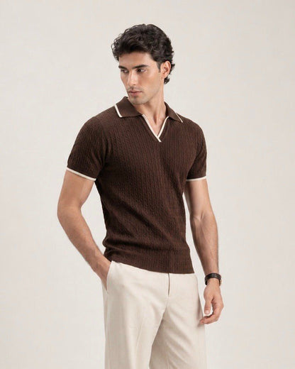 Linear Knit Polo