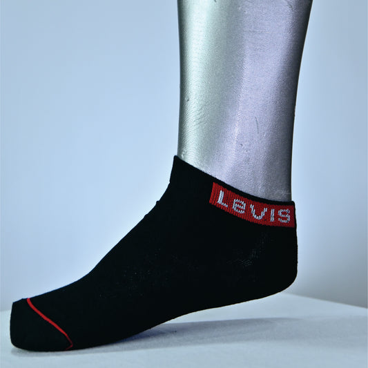 Men’s Premium Ankle Socks – Breathable Cotton | Black & Red Stylish Design