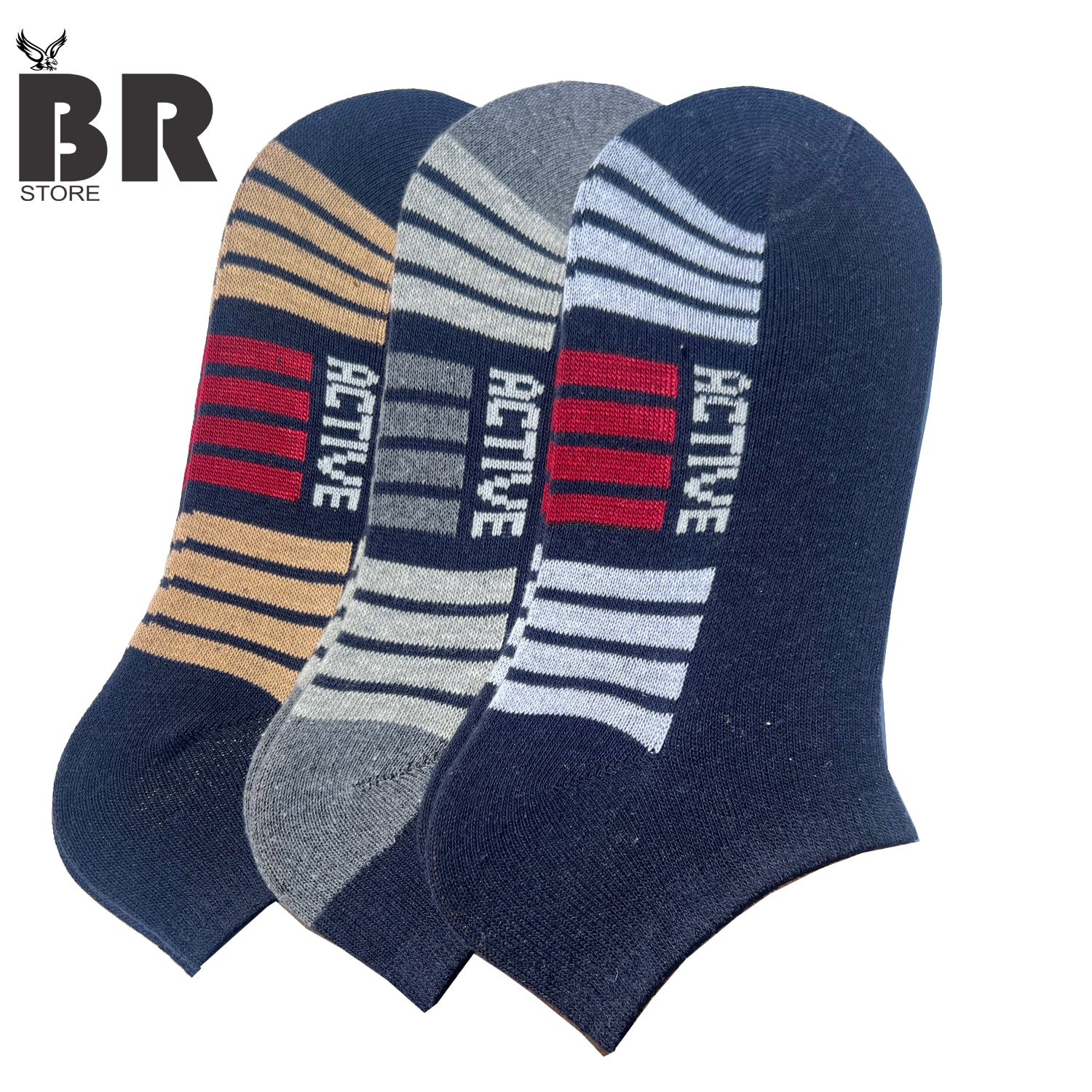 BR Store – Active Low Cut Socks (Pack of 6) – Premium Cotton