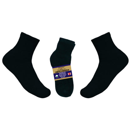 3 PCS QTR Diabetic Quarter Socks – Soft, Non-Binding Comfort Fit for Sensitive Feet