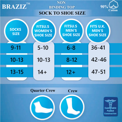 3 PCS QTR Diabetic Quarter Socks – Soft, Non-Binding Comfort Fit for Sensitive Feet