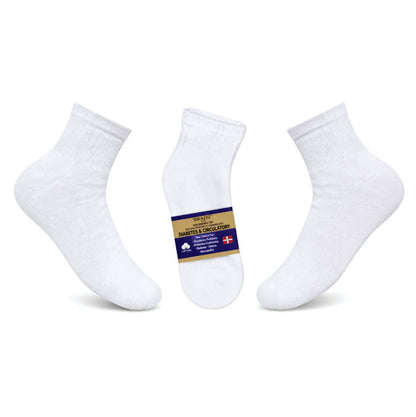 3 PCS QTR Diabetic Quarter Socks – Soft, Non-Binding Comfort Fit for Sensitive Feet