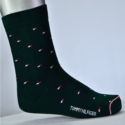 Men’s Premium Crew Dress Socks – Soft Cotton | Stylish Pattern (Black)