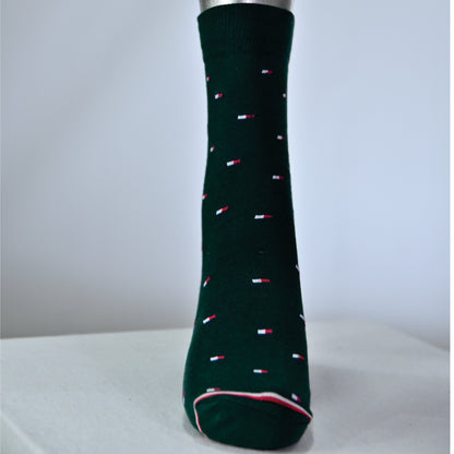Men’s Premium Crew Dress Socks – Soft Cotton | Stylish Pattern (Black)