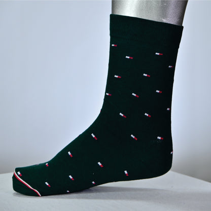 Men’s Premium Crew Dress Socks – Soft Cotton | Stylish Pattern (Black)