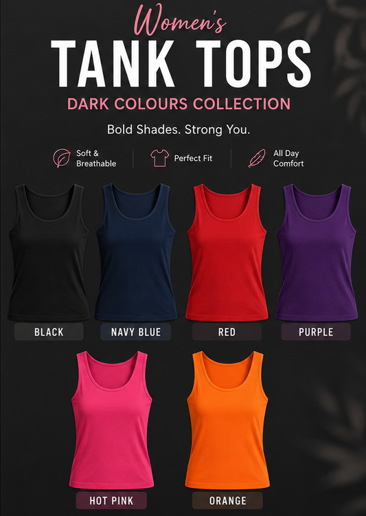 Pack Of 6  Women's TankTop ( Dark Colours ) Fit for All